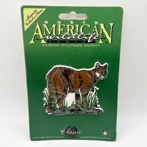 Vintage North American Wildlife 1998 Mountain Lion Magnet SEALED Made in USA